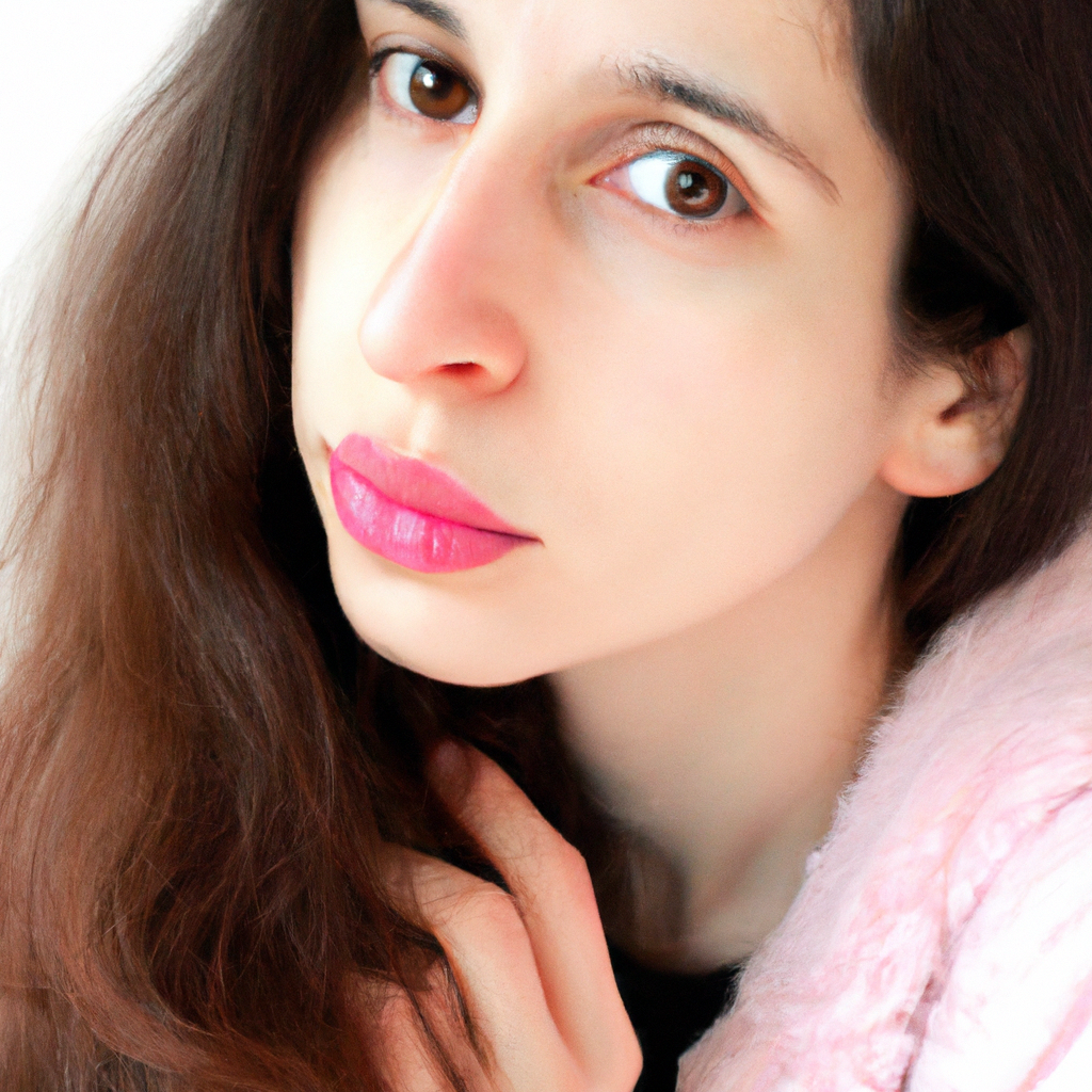 High-key beauty portrait with soft light and visible skin texture